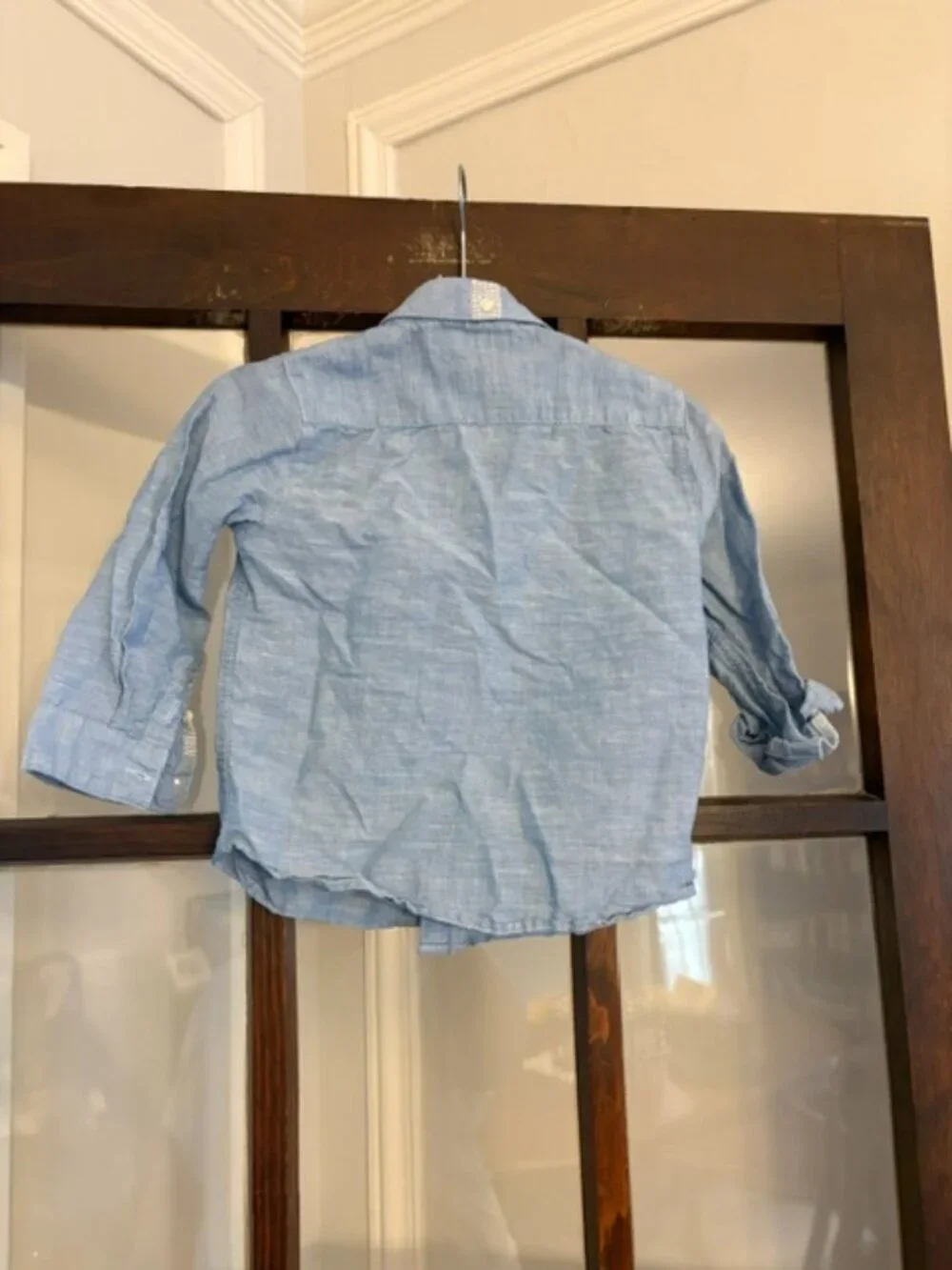 Mayoral Boys Linen-Blend Blue Button-Down Shirt, Size 2